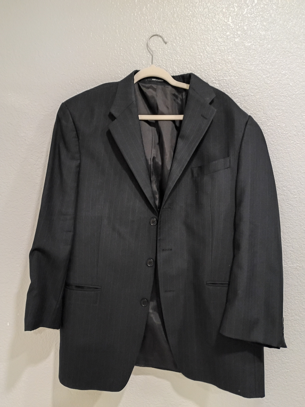 Men's Black Vintage Pinstripe Suit Jacket - Classic Tailored Blazer